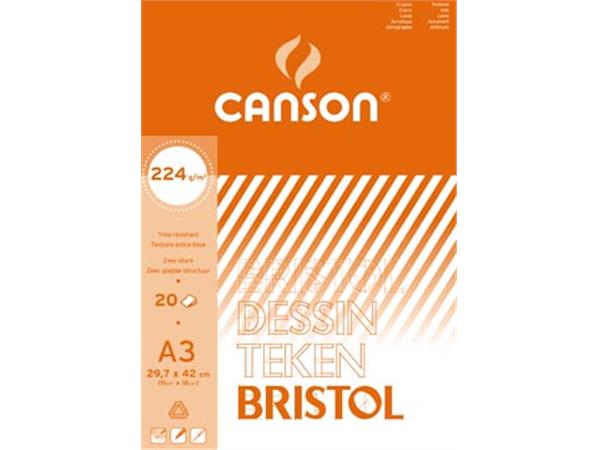 3148954571133 - Canson tekenblok bristol A3 224g 20 vel 29,7x42
