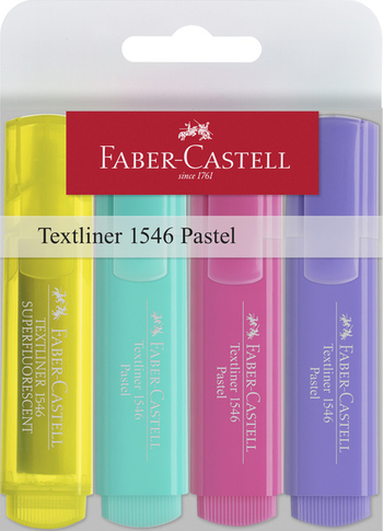 4005401546108 - Faber-Castell 4 tekstmarker pastel