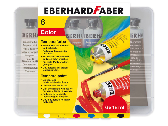 4087205755054 - Eberhard Faber plakkaatverf 6 kleuren tube 18 ml