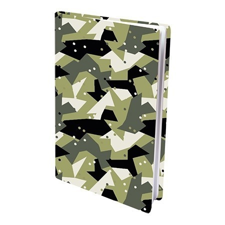 8718776125767 - Rekbare boekenkaft army dots (3 stuks)